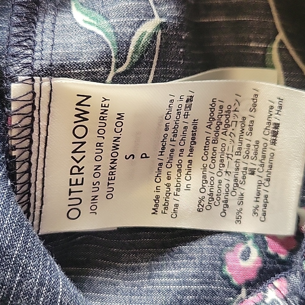 Outerknown Navy and Pink Floral Jumpsuit - Picture 5 of 6